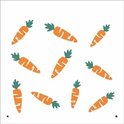 Stencil Duplo - 14x14cm - Cenouras - OPA1899 - Opa Criando Arte