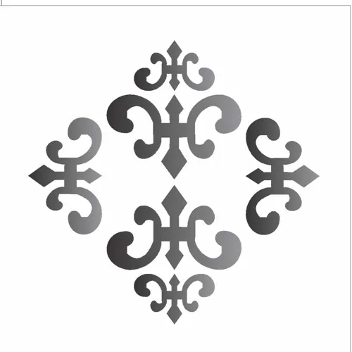 Stencil - 10x10cm - Medalhão Imperial - OPA500 - Opa Criando Arte