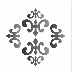 Stencil - 10x10cm - Medalhão Imperial - OPA500 - Opa Criando Arte