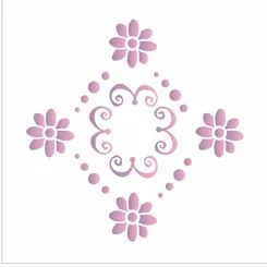 Stencil - 10x10cm - Medalhão Flor - OPA499 - Opa Criando Arte