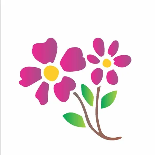 Stencil - 10x10cm - Flores I - OPA131 - Opa Criando Arte