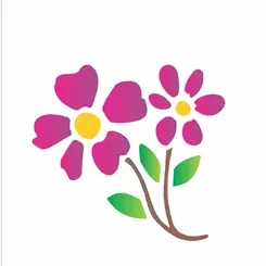 Stencil - 10x10cm - Flores I - OPA131 - Opa Criando Arte