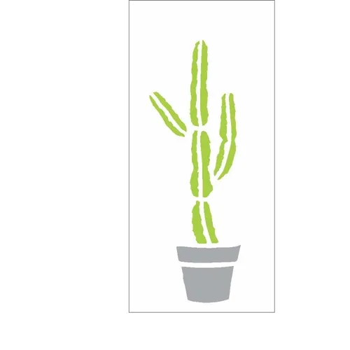 Stencil - 07x15cm - Plantas Cactus - OPA2493 - Opa Criando Arte
