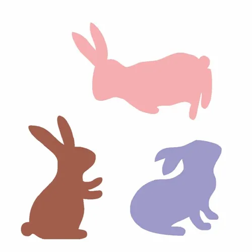 Stencil - 10x10cm - Coelhos - OPA1889 - Opa Criando Arte