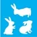 Stencil - 10x10cm - Coelhos - OPA1889 - Opa Criando Arte