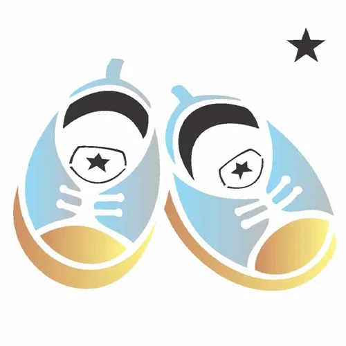 Stencil - 10x10cm - Sapatinho Menino - OPA1854 - Opa Criando Arte