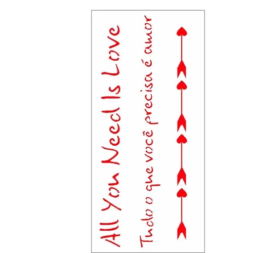 Stencil - 07x15cm - Frase Amor - OPA2322 - Opa Criando Arte