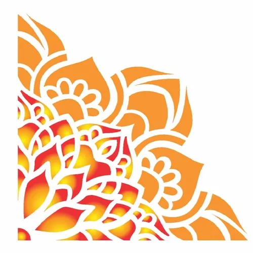 Stencil - 10x10cm - Flor de Lótus - OPA2413 - Opa Criando Arte