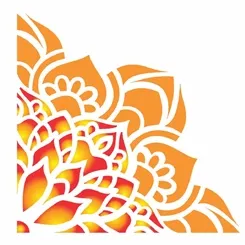 Stencil - 10x10cm - Flor de Lótus - OPA2413 - Opa Criando Arte