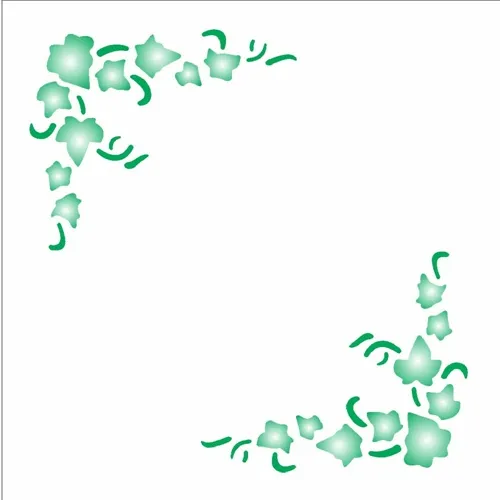 Stencil - 10x10cm - Estampa Cantoneira Hera - OPA142 - Opa Criando Arte