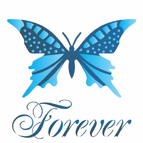 Stencil Duplo - 14x14cm - Borboleta Forever - OPA1371 - Opa Criando Arte