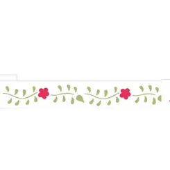 Stencil - 04x30cm - Flor Folha - OPA1926 - Opa Criando Arte