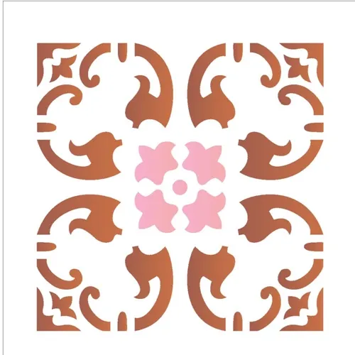 Stencil - 10x10cm - Ladrilho Folha - OPA1348 - Opa Criando Arte