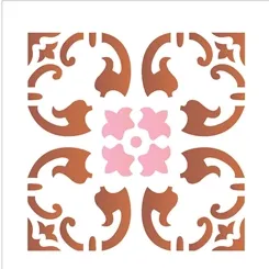 Stencil - 10x10cm - Ladrilho Folha - OPA1348 - Opa Criando Arte