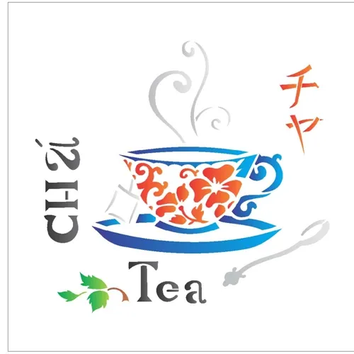 Stencil - 10x10cm - Xícara - OPA1203 - Opa Criando Arte