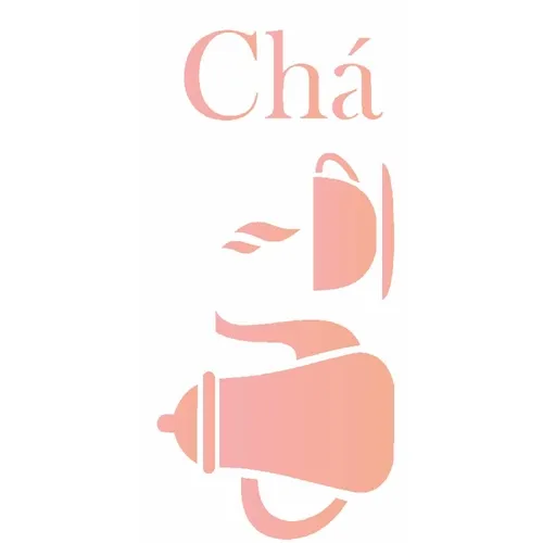 Stencil - 07x15cm - Chá - OPA1950 - Opa Criando Arte