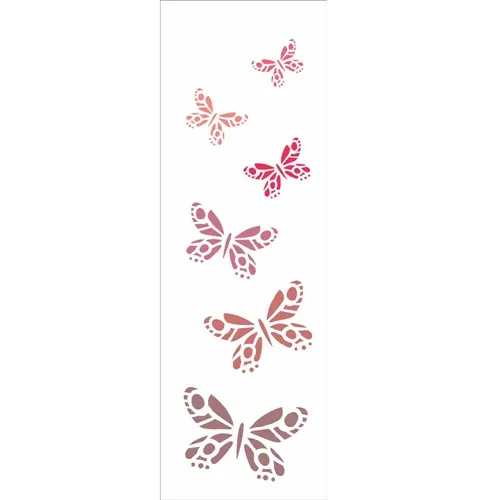 Stencil - 10x30cm - Borboleta Vitral - OPA2419 - Opa Criando Arte