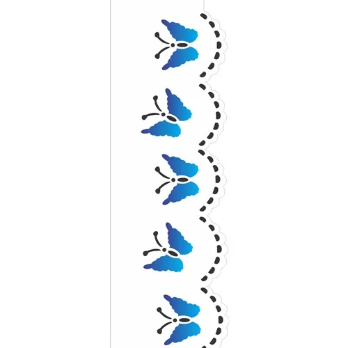 Stencil - 10x30cm - Bordado Borboletas - OPA481 - Opa Criando Arte