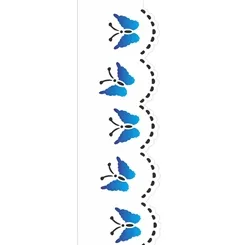 Stencil - 10x30cm - Bordado Borboletas - OPA481 - Opa Criando Arte