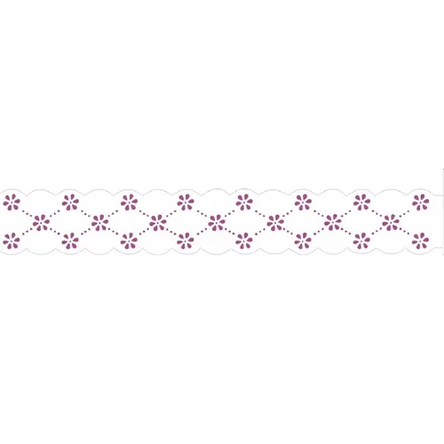 Stencil - 04x30cm - Bordado Margaridas - OPA347 - Opa Criando Arte