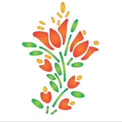 Stencil - 10x10cm - Flores Lirio - OPA148 - Opa Criando Arte