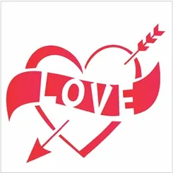 Stencil - 10x10cm - Love II - OPA1982 - Opa Criando Arte