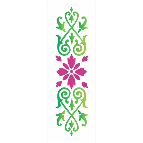 Stencil - 10x30cm - Arabesco Folhas I - OPA736 - Opa Criando Arte