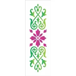 Stencil - 10x30cm - Arabesco Folhas I - OPA736 - Opa Criando Arte