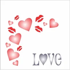 Stencil - 10x10cm - Estampa Cantoneira Love - OPA501 - Opa Criando Arte