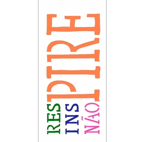 Stencil - 07x15cm - Frase Respirar - OPA2326 - Opa Criando Arte