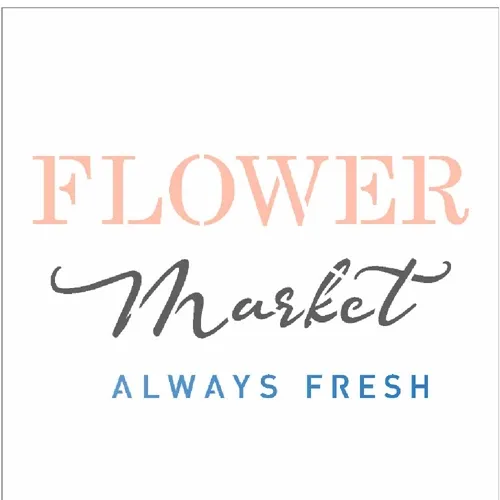 Stencil - 10x10cm - Farm House Flower Market - OPA2902 - Opa Criando Arte