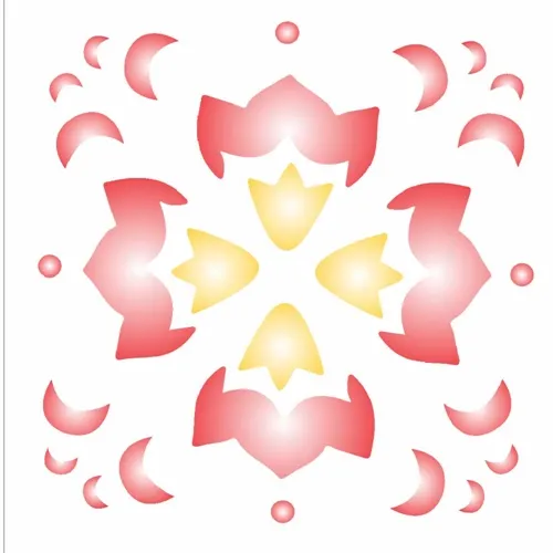Stencil - 10x10cm - Arabesco Tulipa II - OPA0139 - Opa Criando Arte
