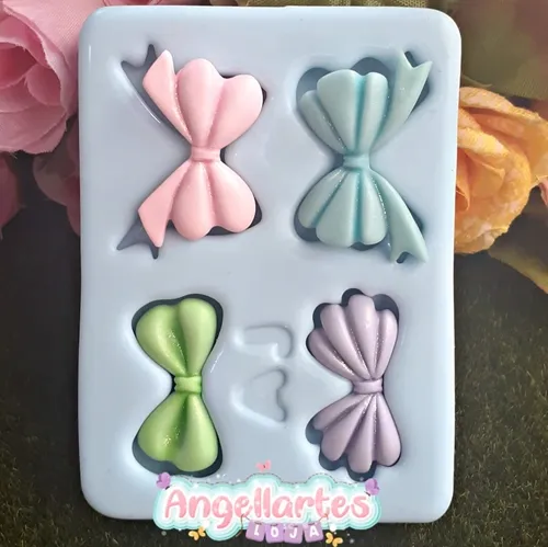 Molde Silicone - Biscuit - Laços - Angellartes