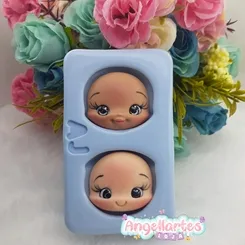 Molde Silicone - Biscuit - Cabecinhas 2 - Angellartes