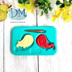 Molde - Silicone - Biscuit - Cabelinho de Sereias - Deivid Machado