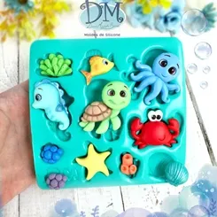 Molde - Silicone - Biscuit - Fundo do Mar - Deivid Machado