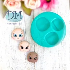Molde - Silicone - Biscuit - Cabecinhas para Aplique - Deivid Machado