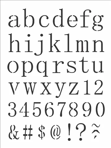 Stencil - 32x42cm - Alfabeto Reto Minúsculo I