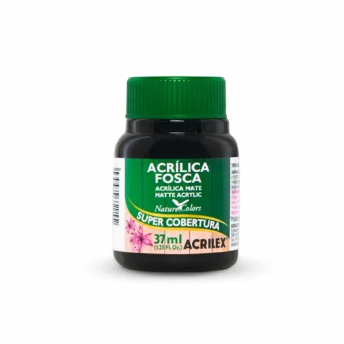 Tinta Acrílica Fosca - 37ml - Preto - 520 - Acrilex