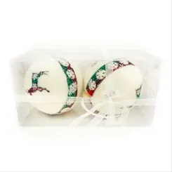 Bola Natal - 10cm - Branca - c/2un.
