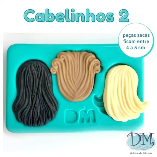 Molde - Silicone - Biscuit - Cabelinhos - Deivid Machado