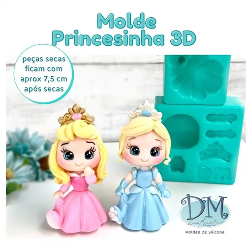 Molde - Silicone - Biscuit - Princesa 3D - Deivid Machado
