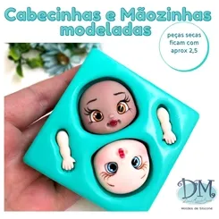 Molde - Silicone - Biscuit - Cabecinhas e maozinhas modeladas - Deivid Machado