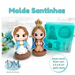 Molde - Silicone - Biscuit - Santinhas - Deivid Machado