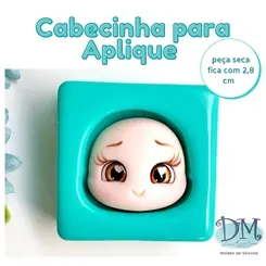 Molde - Silicone - Biscuit - Cabecinhas para Aplique - Deivid Machado