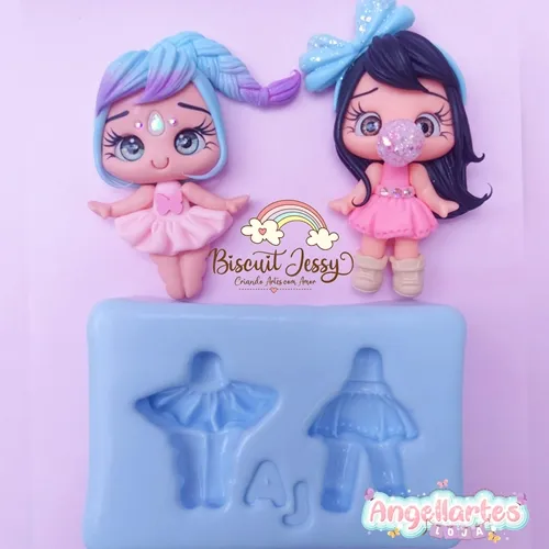 Molde Silicone - Biscuit - Duo Jessy 2 - Angellartes