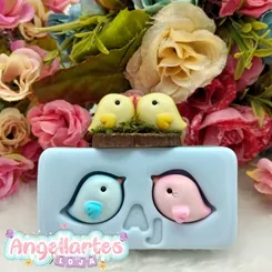 Molde Silicone - Biscuit - Passarinho - Angellartes