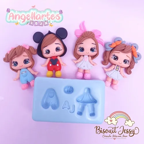 Molde Silicone - Biscuit - Duo Jessy 1 - Angellartes