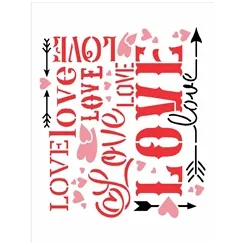 Stencil simples - 15x20cm - Amor - Estamparia Love - OPA3257 - Opa Criando Arte