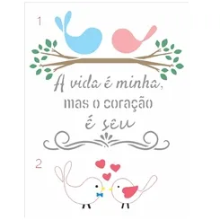 Stencil Simples - 15x20cm - Frase - O Coração é Seu - OPA3260 - Opa Criando Arte